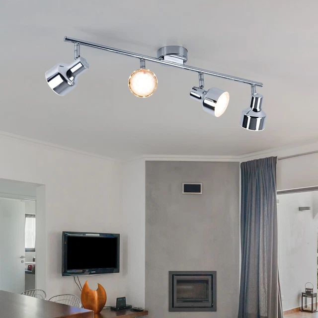 PLAFONIERA BINARIO FARETTI Spot Lampada da Soggiorno LED 4-Flammig ...