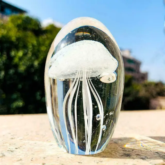 Resin Jellyfish Crystal Glass Jellyfish Paperweight Jellyfish Cre NEW~ L2F <ё