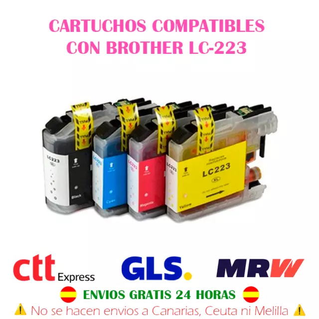 Cartuchos de tinta compatibles con Brother LC-223 LC223 DCP J4120DW MFC J880DW