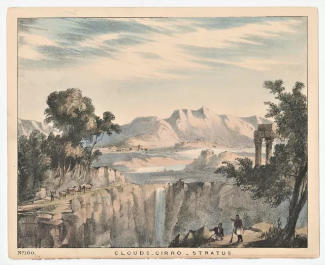Antique Print "Clouds_Cirrus_Stratus (N.100)" C. F. Blunt-D. Bogue, 1845
