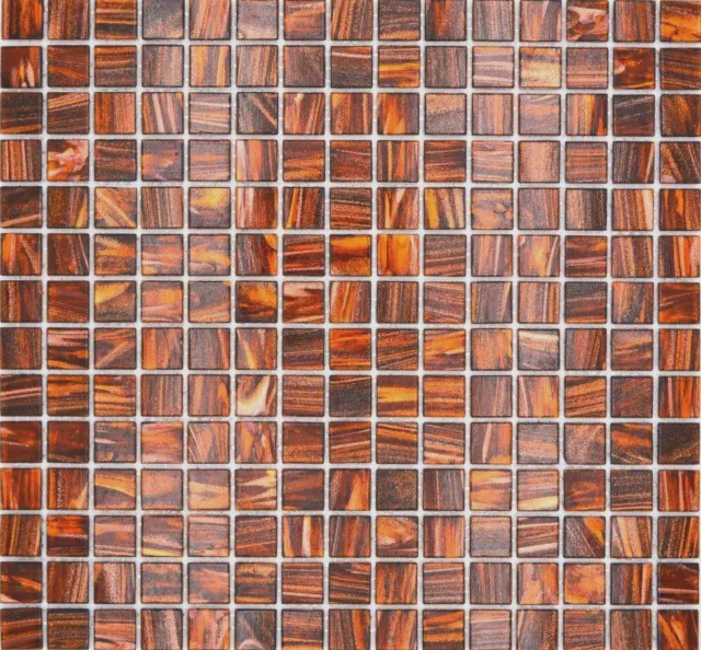 Mosaico de vidrio azulejo de mosaico marrón oscuro oro cobre cambiante 230-G36_P