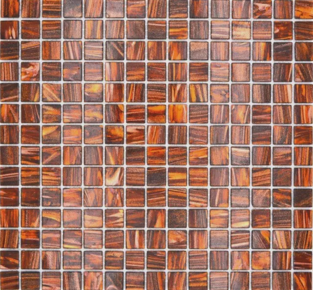 Piastrella mosaico di vetro marrone scuro oro rame mutevole 230-G36_P