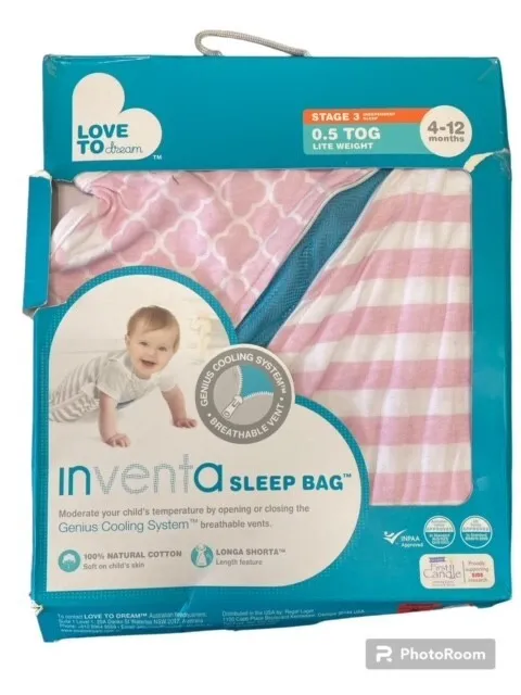 Love to Dream Inventa Sleep Bag, Pink - Damaged Packaging