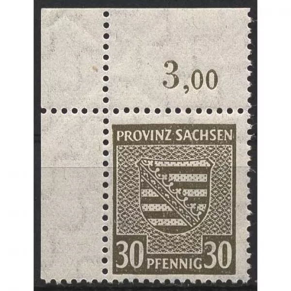 SBZ Provinz Sachsen 1945 Provinzwappen 83 X b posfrisch geprüft Ecke oben links