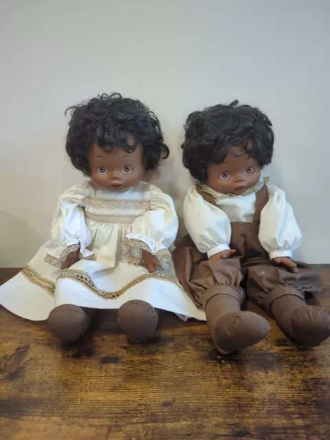 2 Pauline Bjonness Jacobsen African American Dolls Original Clothes Vintage Rare