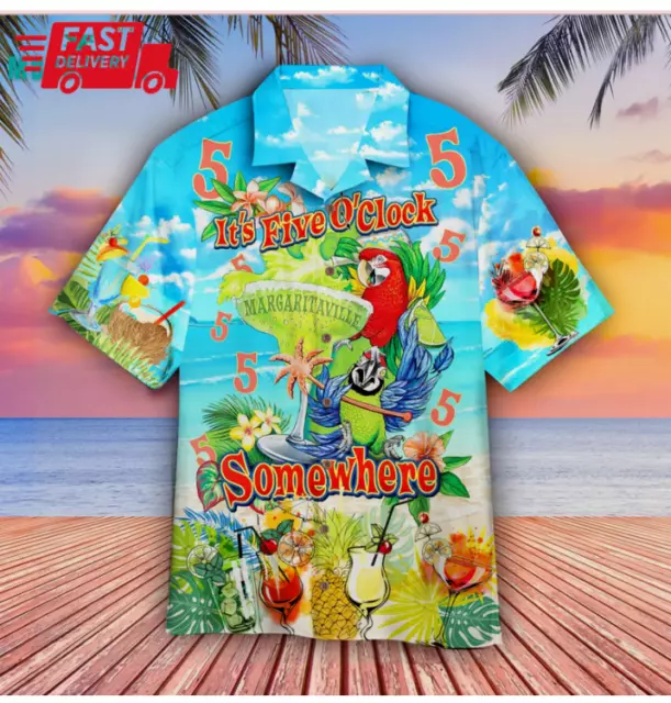 Parrot Its 5 Oclock Somewhere 3D HAWAII SHIRT HALLOWEEN GIFT CHRISTMAS GIFT