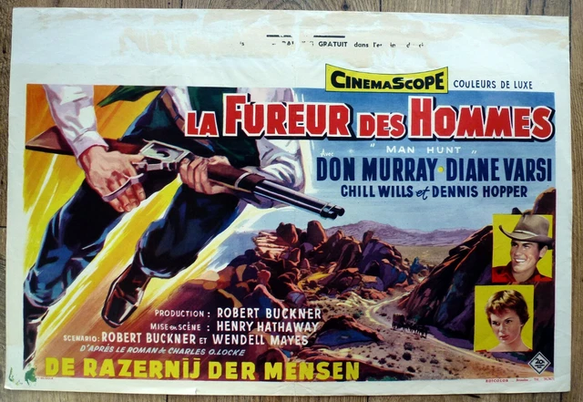 belgian poster western MAN HUNT, DON MURRAY, DIANE VARSI, DENNIS HOPPER