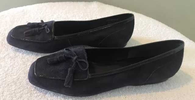 Enzo Angiolini Women’s Purple Suede Leather Loafers  W/tassel  Size 7.5 M Brazil