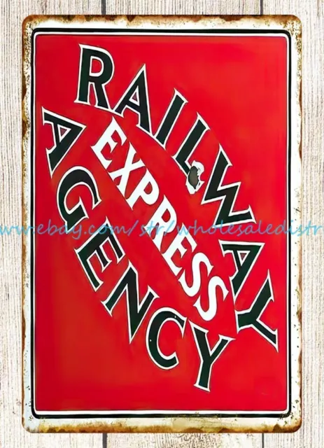 home and decor Railway Agency Express railroad train metal tin sign