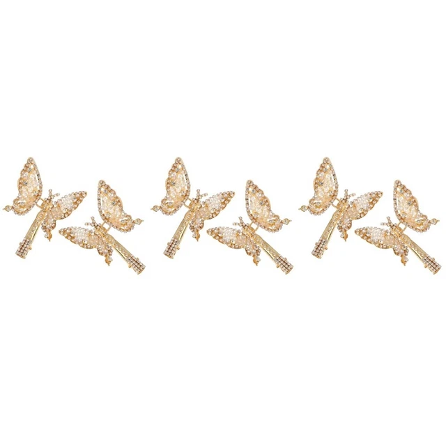 6 Pcs French Hair Clip Hairpin Bride Headpieces Wedding Crystal