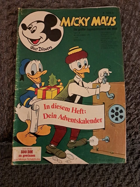 Micky Maus 1970 Heft 48 • John Wayne Artikel • Beilage Disney Doppelkarte