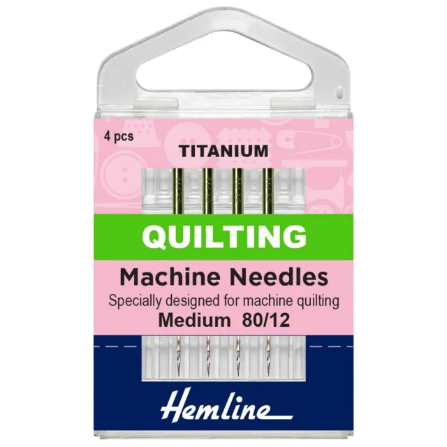 Quliting Titanium Machine sewing Needles, size 80/12, Hemline, H106 t