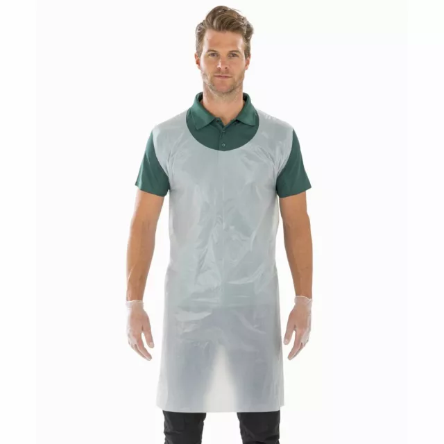 100 Disposable Plastic Aprons Polythene Aprons Eco Flat Pack Waterproof UK