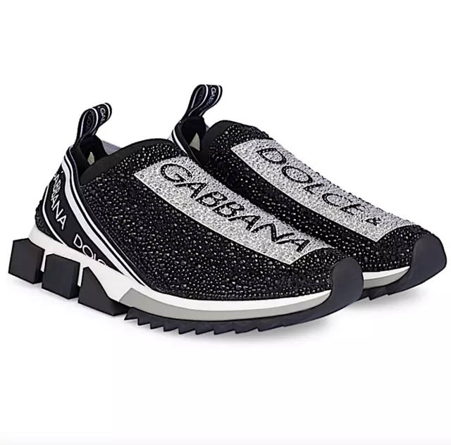 Dolce & Gabbana Sorrento Crystal-embellished Knit Sneakers NWT