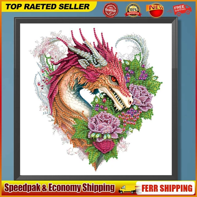 5D DIY Partial Special Shaped Drill Diamond Painting Kit Dragon Home Decoration