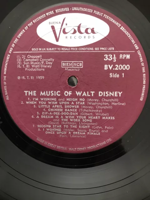 Various - The Music Of Walt Disney From Snow White To Mary Poppins Vinyl LP 1967 3