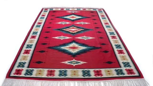 Antique Vintage Tribal Handmade Hand-Knotted Soft Rug  72" X 122" pure wool  #58
