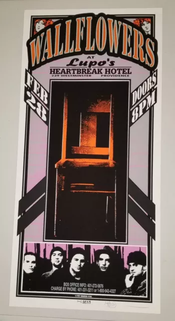 Arminski Signed Wallflowers Poster 2.28.97 Lupo's Providence Rhode Island Dylan