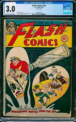 Flash Comics #54 Dc Comics 1944 Golden Age Cgc 3.0 Graded!