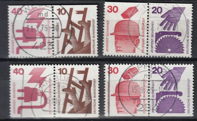 BRD Bund: Unfallverhütung Mi. - Nr. 695 C/D - 699 C/D mit Vollstempel