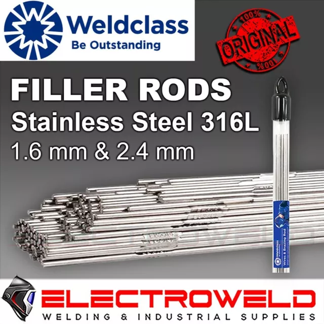 1/5kg WELDCLASS Stainless Steel 316L Tig 1.6mm 2.4mm Filler Rods Stick Electrode