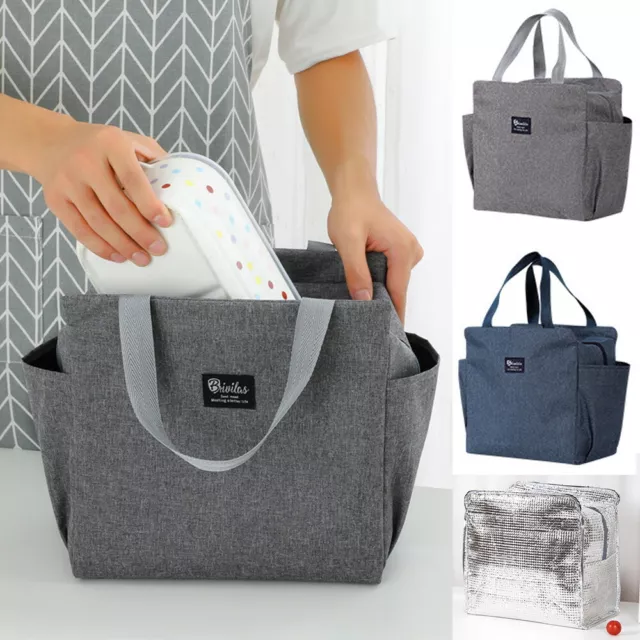 Large Capacity Thermal Insulated Lunch Tote Portable Cooler Food Bag Picnic Box