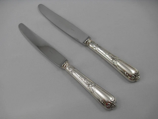 ERCUIS, Louis XV Rocaille, 2 couteaux de table, Excellent état