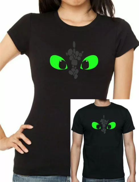 How to Train Your Dragon Toothless Eyes printed t shirt, unisex, kids+ladies fit