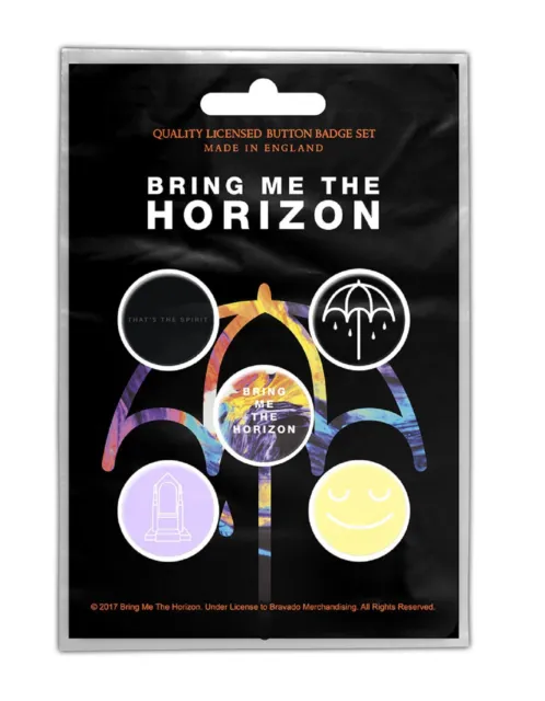 Bring Me The Horizon Badge Pack Thats The Spirit Official Black 5 x Pin Button