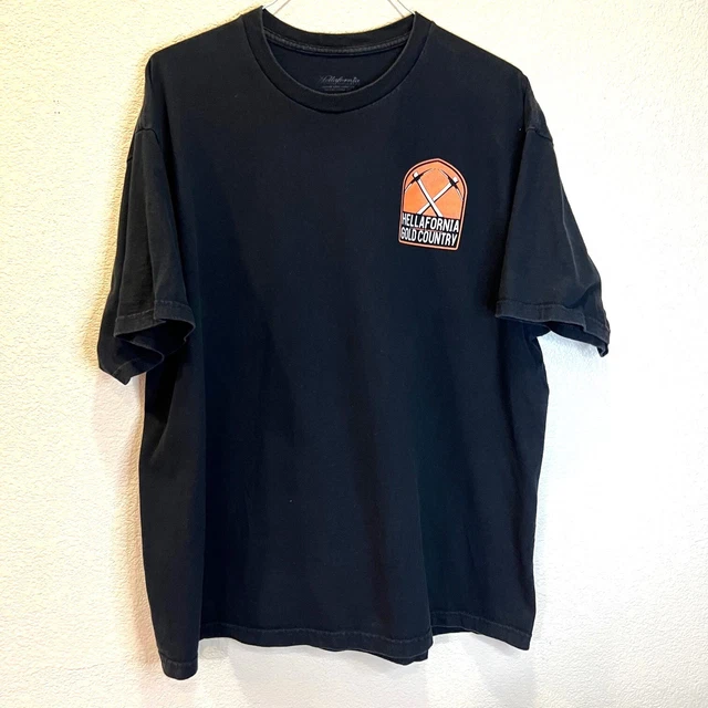 Men's T-shirt Size 2XL Hellafornia Gold Country Black Dead Gold Miner Pickaxes