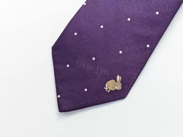 Paul Smith Corbata - Nuevo con Etiqueta Hombre Violeta Conejo Conejito Bordado