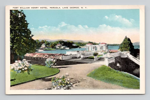 Postcard Fort William Henry Hotel Lake George New York NY, Vintage A9