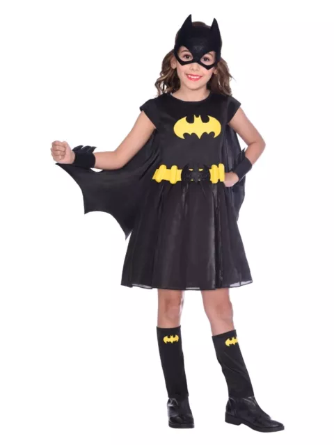 Childs Batgirl Fancy Dress Superhero Costume DC Comic World Book Day Girls Kids