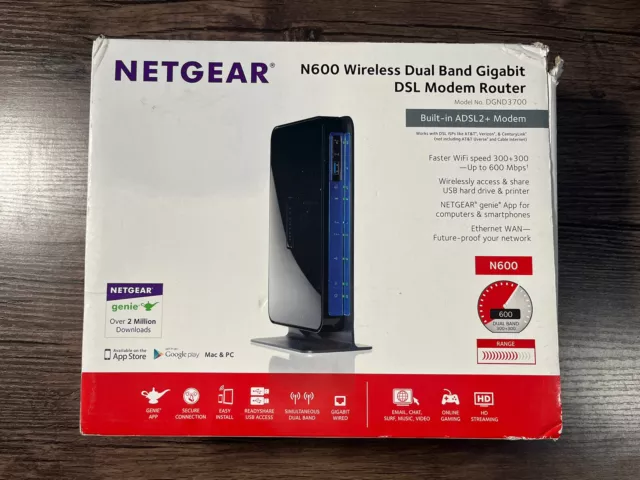 Netgear N600 DGND3700 Wireless Dual Band Gigabit ADSL2+ Modem Router