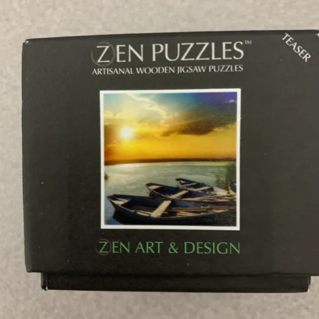 50 Piece Zen Wooden Artisan Teaser Jigsaw Puzzle “River Sunset" NIB