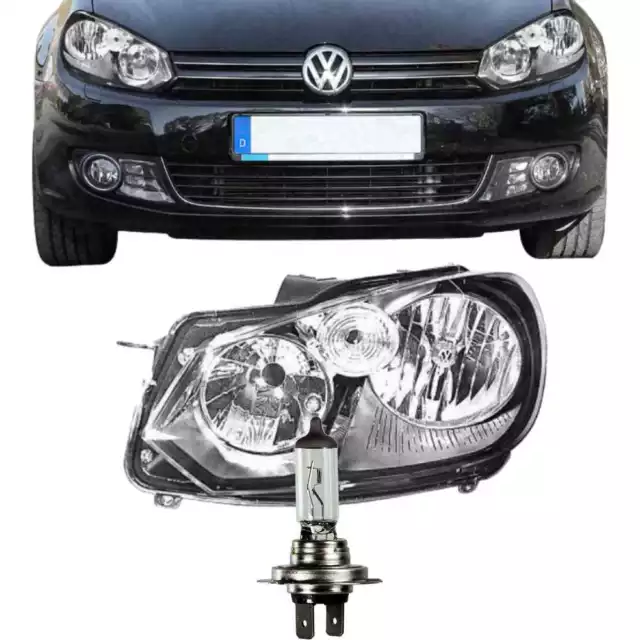 Faro Izquierdo para VW Golf VI 6 Tipo 1K Año 08- >> Valeo H7+H15 Incl. Lámparas