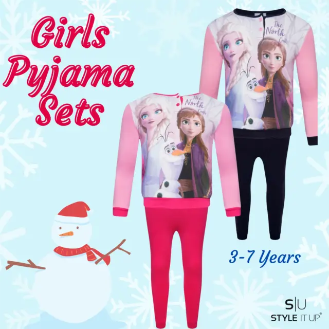 Pijama oficial para niñas Disney Frozen II Anna Elsa Olaf Premium PJs Conjunto de traje de dormir