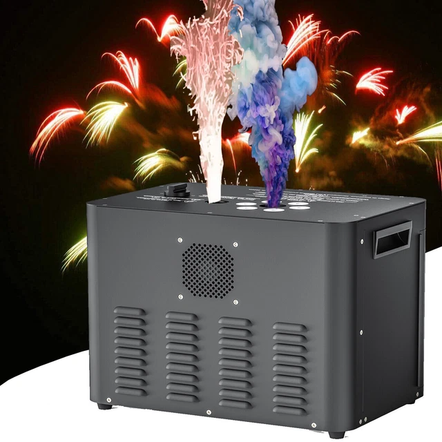 2400W RGB LED Fog Smoke & Spark Machine Effect DJ Event Wedding Wireless Remote