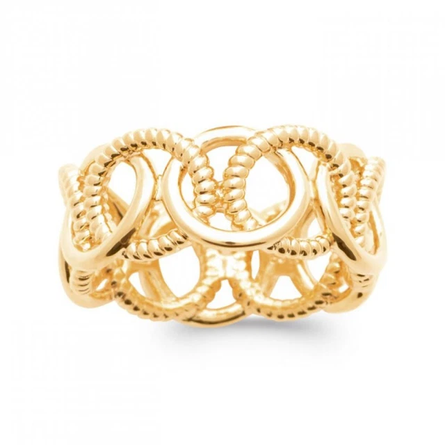 Bague Anneau Plaqué Or 750 - Zirconia Cubique - Sans Nickel