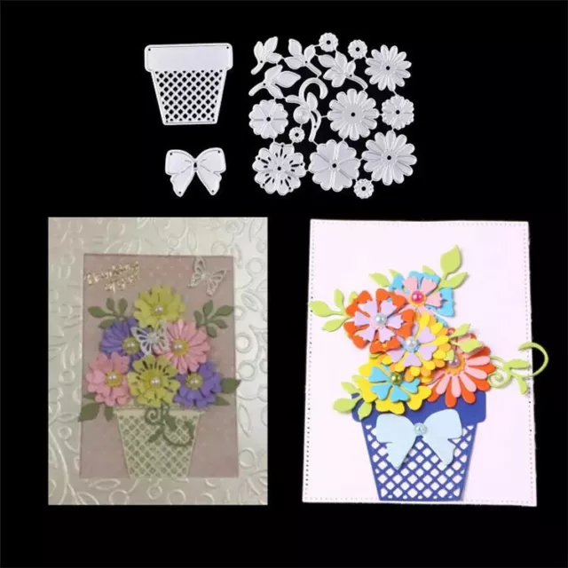 DIY Flower Pot Metal Cutting Die Scrapbook Paper Craft Embossing Cut Stencil set