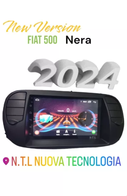 Autoradio Android 12 Completo Di Mascherina Per Fiat 500 Nuova Versi 4 Gb 64 Rom