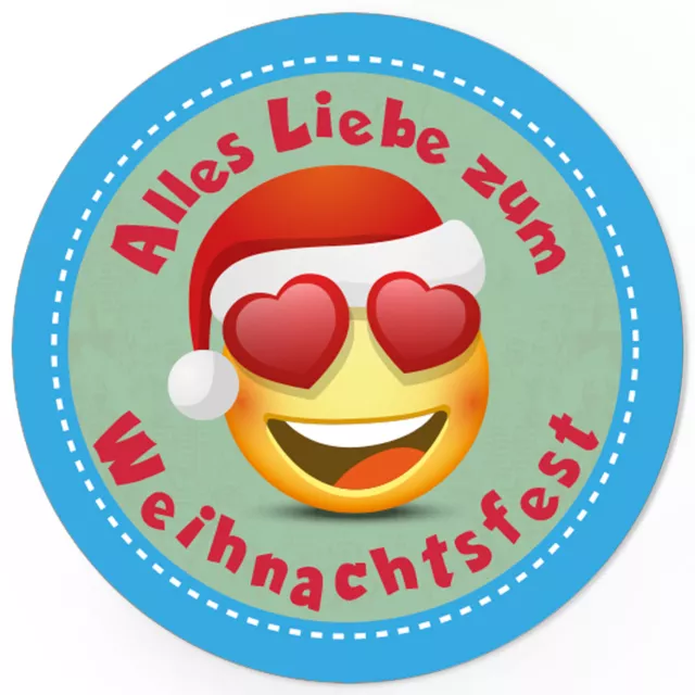 48 Weihnachtsaufkleber Geschenk Aufkleber Etiketten Weihnachten Xmas Gesicht 3