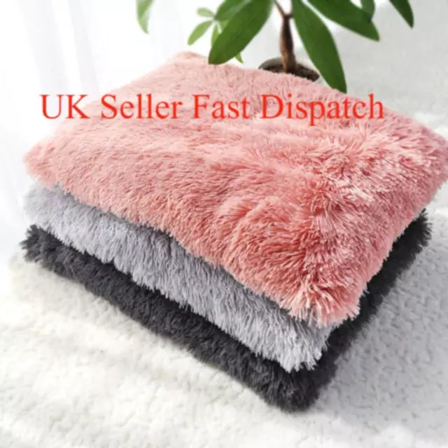 Pet Dog Cat Calming Bed Comfy Shag Warm Fluffy Bed Nest Mattress Puppy Fur Pad