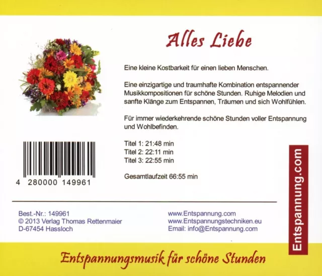 Verlag Thomas R Alles Liebe - Entspannungsmusik für schöne Stunden - Gesche (CD) 2