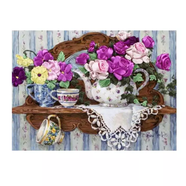 Silk Ribbon Embroidery Kit Flowers Ribbon Embroidery Kit- 35x50cm Ribbon