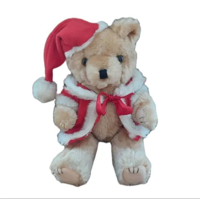 10" Vintage Retro Christmas Jointed Collectable Teddy Bear Soft Toy by Grove