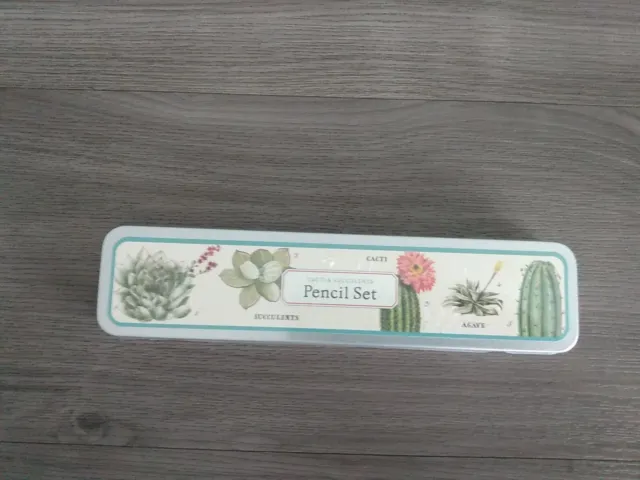 Set of 10 Sealed Cacti and Succulents Agave Pencil Set Case Sharpener Included
