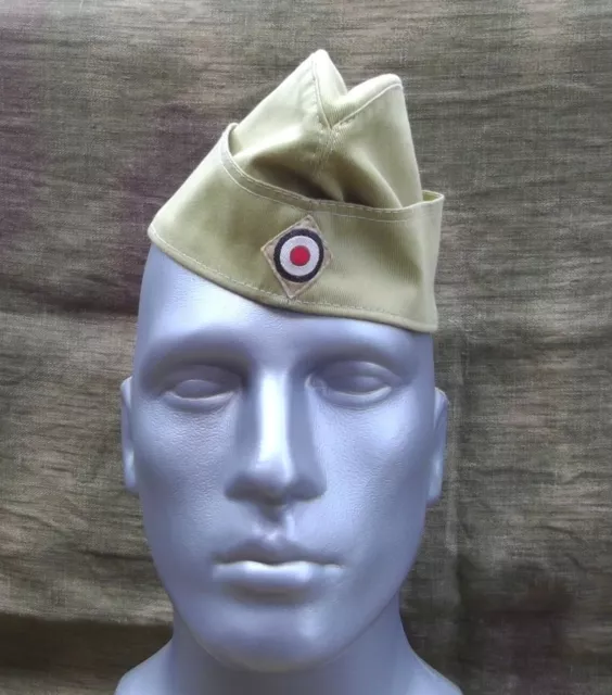 Robert Lubstein Tropen Schiffchen M40 Luftwaffe Afrikakorps khaki Größe 59