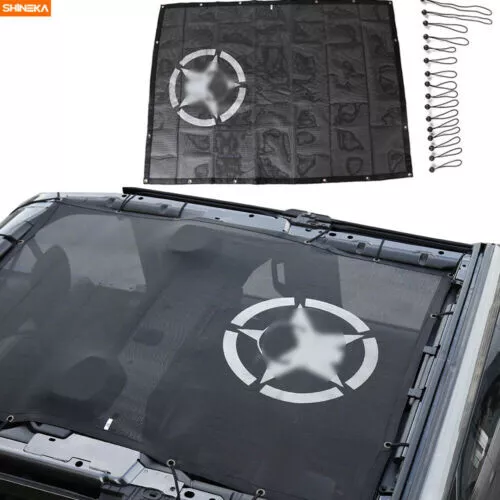 Sunshade Sun Shade Mesh Soft Top Cover UV Protection for Jeep Wrangler JL4Dr 18+