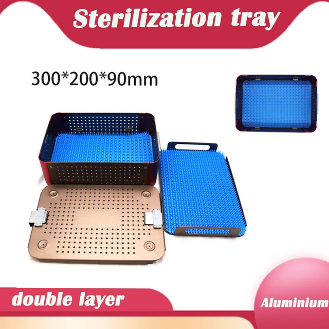 Universal Double layer  sterilization tray case box surgical Tools 300*200*90mm